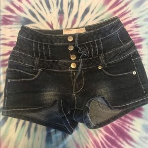 High Rise Button Up Shorts